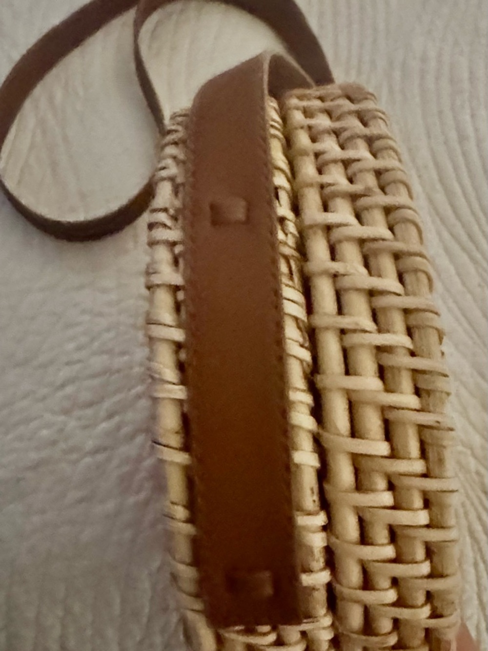 New! J.Crew Rattan Circle Bag w Custom Butterfly Twist Lock. Read - Picture 4 of 8